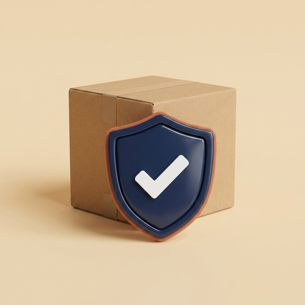 Versandschutz – Paket mit Schutzschild